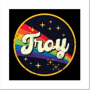 Troy // Rainbow In Space Vintage Grunge-Style Posters and Art